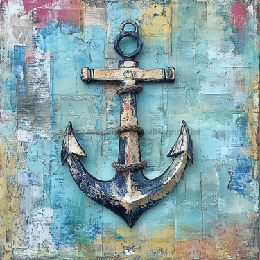 Nautical Sign, Anchor Sign, DCO-02604, Sign For Wreath, 10x10